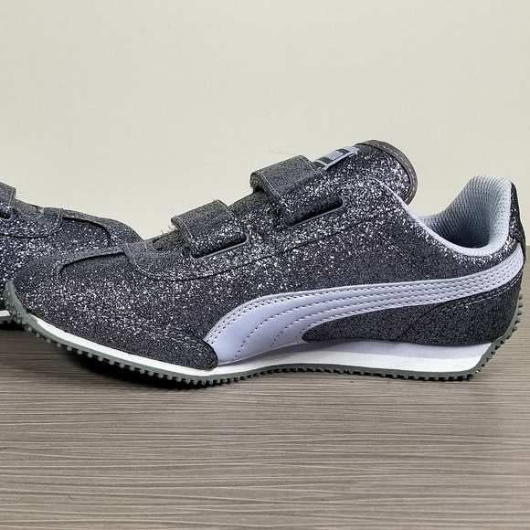 PUMA Whirlwind Glitz Sneaker, Grey, Childrens Size 3 / 34.5 (ages 5-8) - Picture 6 of 11